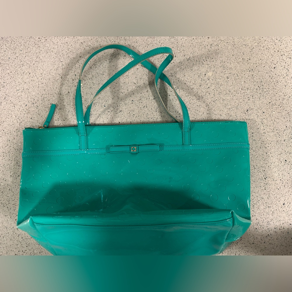 Kate Spade New York Camelia Turquoise Teal Tote Bag
